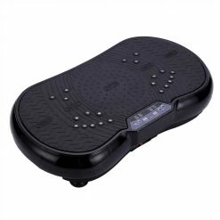 Vibration Plate Exercise Machine Platform, Whole Body Vibrating Machine Vibration Board with Elastic Pull Up Rope - Black