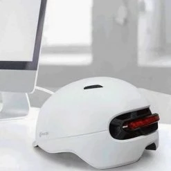 Xiaomi Smart4u SH50 Bicycle Smart Flash Helmet Automatic Light Perception Warning Light Long Battery Life IPX4 Waterproof Size L - White -Sports Shop xiaomi smart4u sh50 bicycle smart flash helmet white 1584081533672